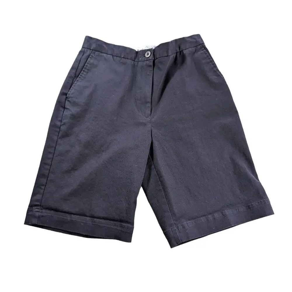 Tommy Hilfiger Shorts Womens 8 Stretchy Navy Blue Chino Y2K Preppy Coastal Beach